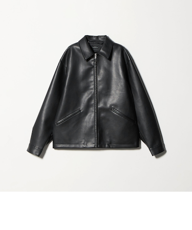 レザーライク ジップ ブルゾン