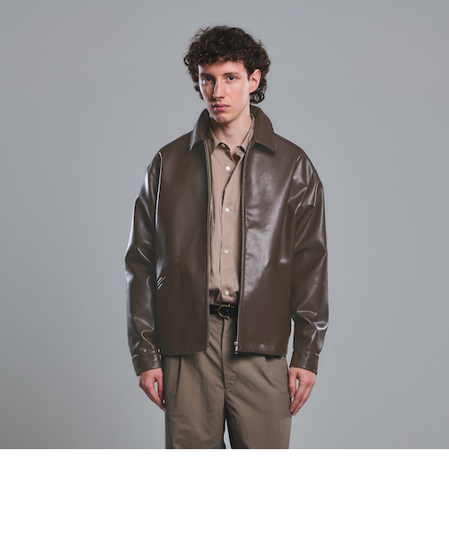 レザーライク ジップ ブルゾン｜グリーンレーベル リラクシングの通販