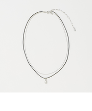 2連チェーン＆コードチャーム ネックレス