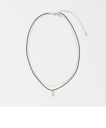 2連チェーン&コードチャーム ネックレス