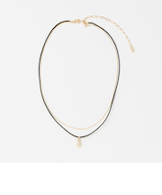 2連チェーン＆コードチャーム ネックレス