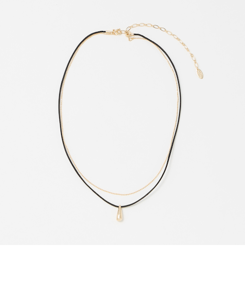 2連チェーン&コードチャーム ネックレス