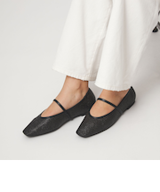 スクエアストラップ フラットシューズ