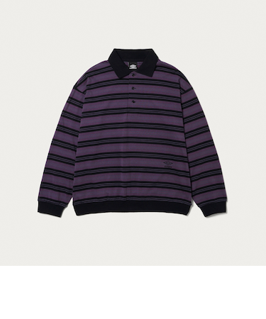 【別注】＜UMBRO＞ボーダー 長袖 ポロシャツ