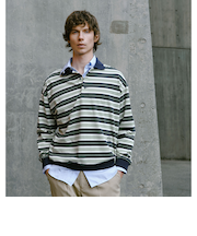【別注】＜UMBRO＞ボーダー 長袖 ポロシャツ