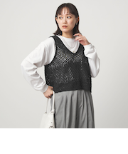 メッシュ ニット 2WAY ジレ ウォッシャブル