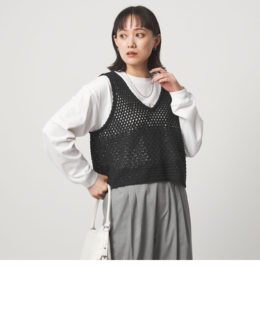 メッシュ ニット 2WAY ジレ ウォッシャブル