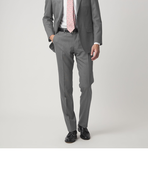 GUABELLO ピンヘッド スリム ノープリーツ スーツパンツ セットアップパンツ