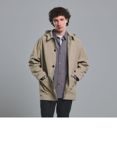 DICROS ミドル フード ステンカラー コート -撥水-