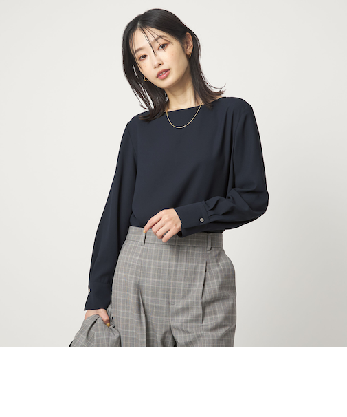 クルーネック ブラウス 2 マシンウォッシャブル UVカット