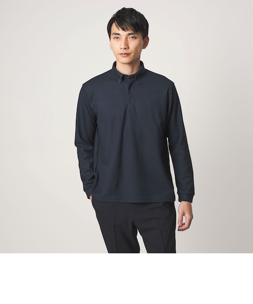 【ブラック】アップサイドダウンロゴボーダー 長袖 モックネック プルオーバー (MENS) モックネック ダウン ジャケット MNPOOTW16021705