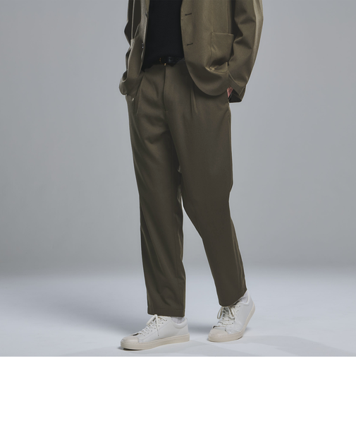 DICROS ポリエステル ツイル 1プリーツ W2 ユーティリティパンツ -ストレッチ・撥水-