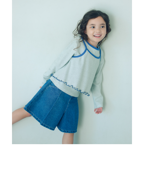 ボーダーTシャツ＋キャミソール セット / キッズ 100cm-130cm