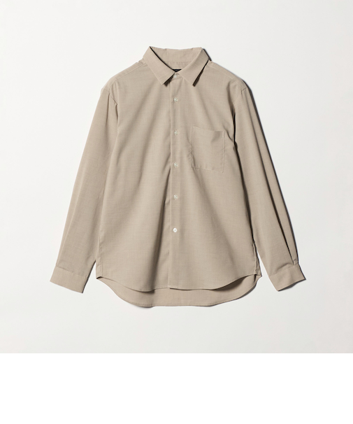 【WEB限定】JUST fit ウールライク シャツ -横ストレッチ-