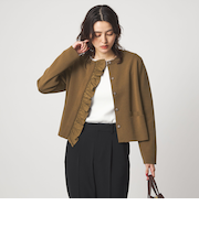 フロント フリル ニット カーディガン