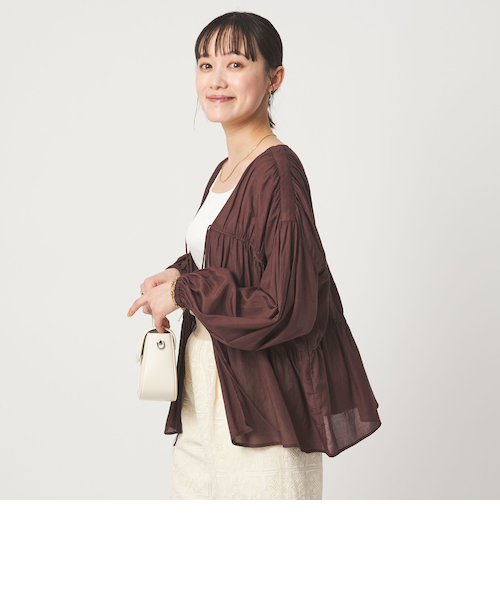 全方位映えギャザーブラウス｜グリーンレーベル リラクシングの通販