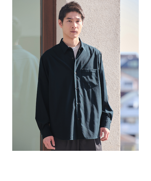 ウォッシャブル トロ ジャストルーズ シャツ -ストレッチ-