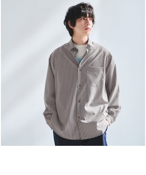【新品】ウォッシャブル トロ ジャストルーズ シャツ ―ストレッチ― ウォッシャブル トロ パターン ジャストルーズ シャツ -ストレッチ