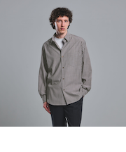 ウォッシャブル トロ パターン ジャストルーズ シャツ -ストレッチ-