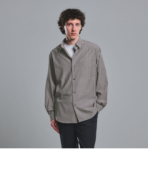 ウォッシャブル トロ パターン ジャストルーズ シャツ -ストレッチ-