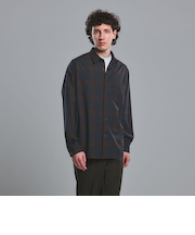 ウォッシャブル トロ パターン ジャストルーズ シャツ -ストレッチ-