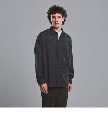 ウォッシャブル トロ パターン ジャストルーズ シャツ -ストレッチ-