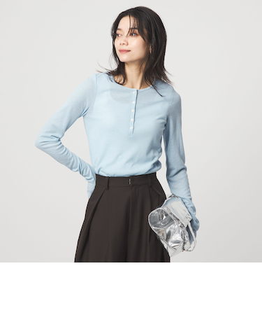 【別注】＜PROTAGONISTA＞ヘンリーネック ロングスリーブ Tシャツ