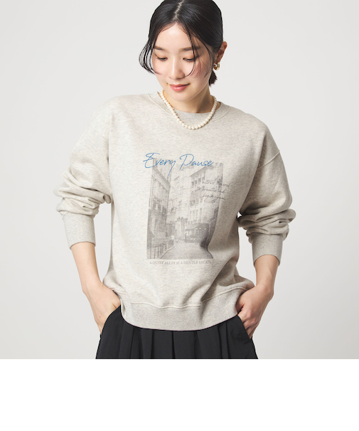 【WEB限定】＜at ease＞フォト プリント スウェット プルオーバー