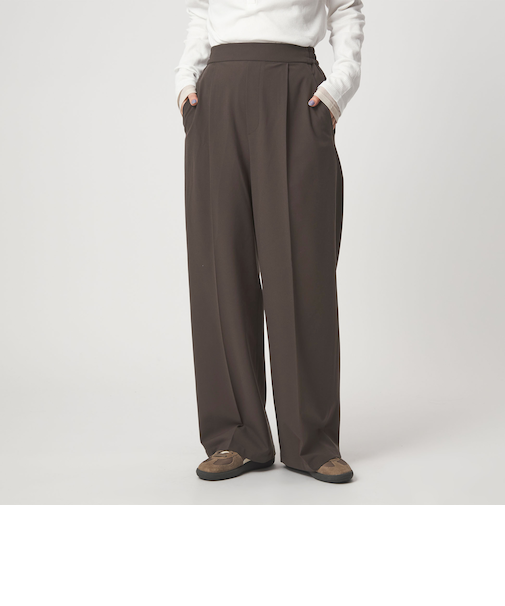 【WEB限定】＜at ease＞オルマイ ワイド パンツ ウォッシャブル ストレッチ UVカット