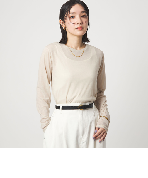 【WEB限定】<at ease>シアー テンジク ロングスリーブ カットソー