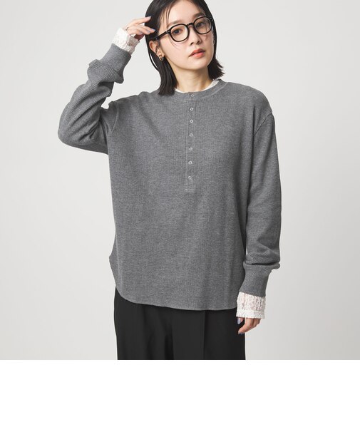 【WEB限定】＜at ease＞ワッフル ヘンリーネック ロングスリーブ カットソー