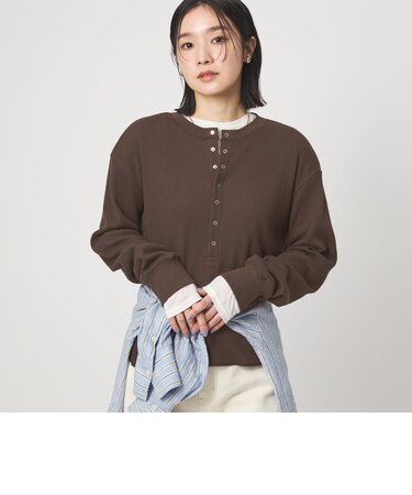 【WEB限定】＜at ease＞ワッフル ヘンリーネック ロングスリーブ カットソー