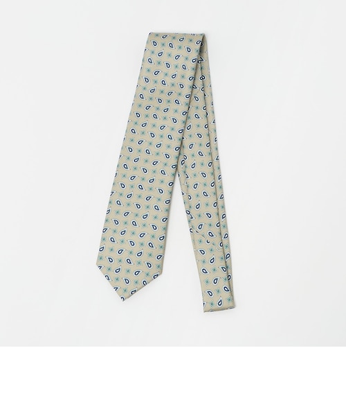 Luisa Esposito＞8.0cm スタンプ ペイズリー ネクタイ｜グリーン
