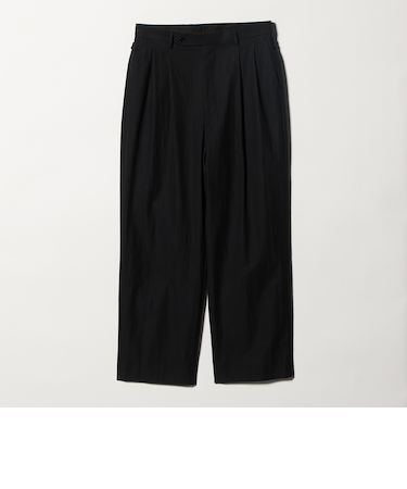 FINE BASIC コットンナイロン ツイル 2プリーツ W4 ワイドスラックス