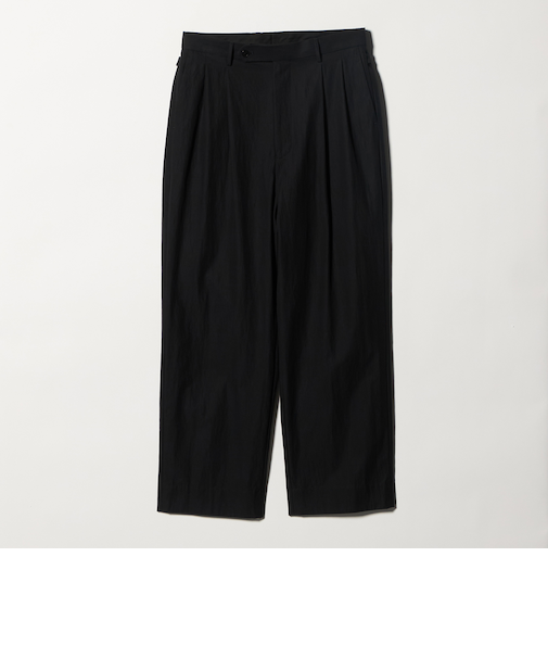 FINE BASIC コットンナイロン ツイル 2プリーツ W4 ワイドスラックス