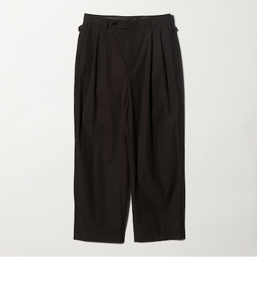 FINE BASIC コットンナイロン ツイル 2プリーツ W4 ワイドスラックス