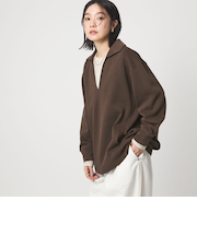 【WEB限定】＜at ease＞ダブルフェイス エリツキ プルオーバー カットソー