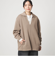 【WEB限定】<at ease>ダブルフェイス エリツキ プルオーバー カットソー