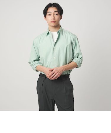 コットン ブロード ガーメントダイ レギュラーカラー 長袖 シャツ