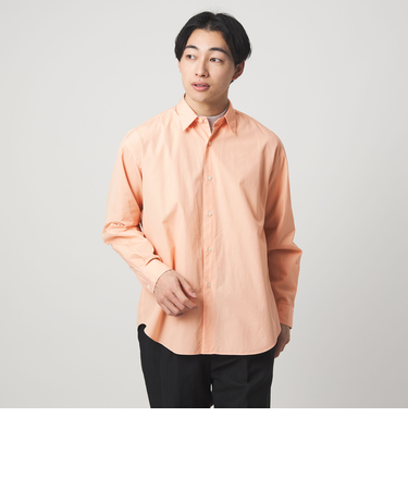 コットン ブロード ガーメントダイ レギュラーカラー 長袖 シャツ