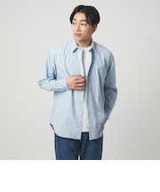コットン ブロード ガーメントダイ レギュラーカラー 長袖 シャツ