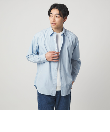 コットン ブロード ガーメントダイ レギュラーカラー 長袖 シャツ