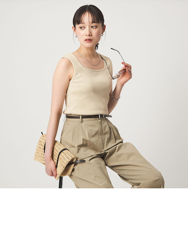 デコルテ フライス タンクトップ 抗菌