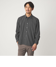 【WEB限定】JUST fit ウールライク コンフォート シャツ -横ストレッチ-