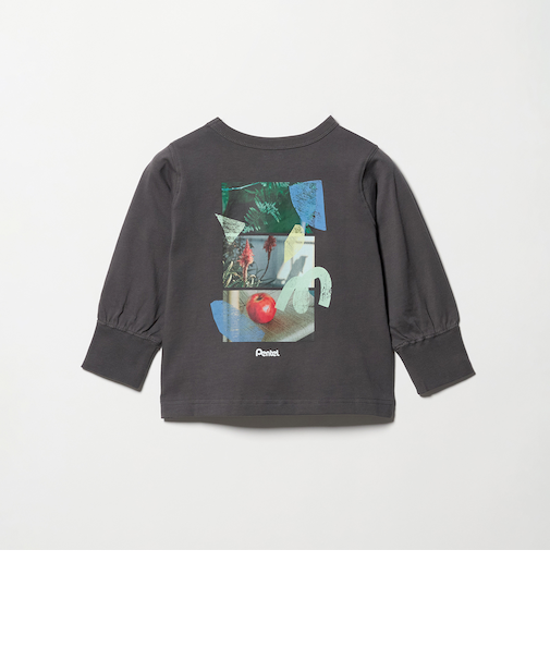 ＜Pentel＞ロングスリーブTシャツ（ダークグレー） / キッズ 100cm-130cm