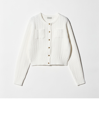 ケーブル ニット カーディガン ウォッシャブル