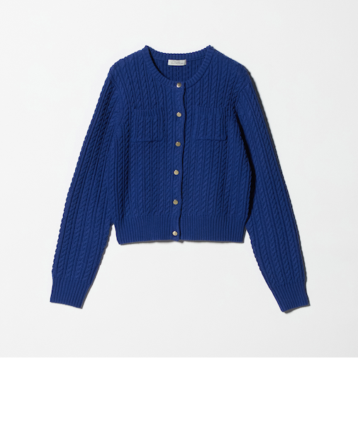 ケーブル ニット カーディガン ウォッシャブル