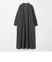 ギャザー ソリッド シャツワンピース