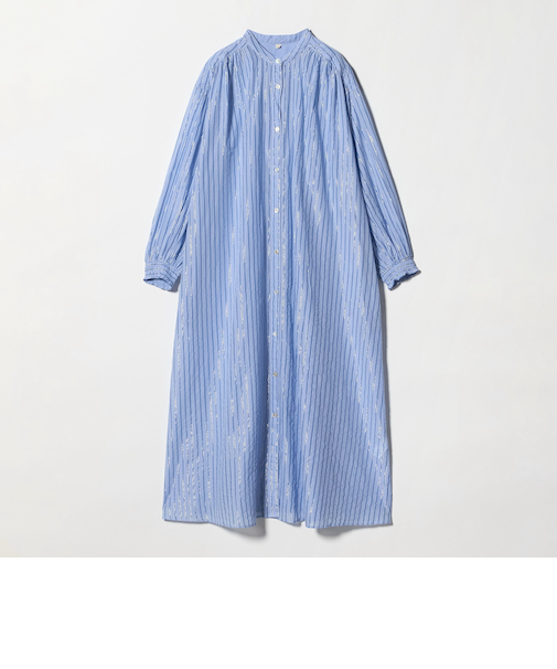 ギャザー シャツワンピース