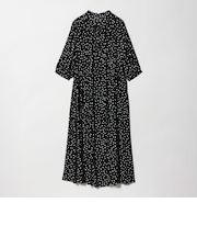 サテン ギャザー ショートスリーブ ワンピース 2